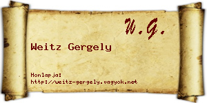 Weitz Gergely névjegykártya